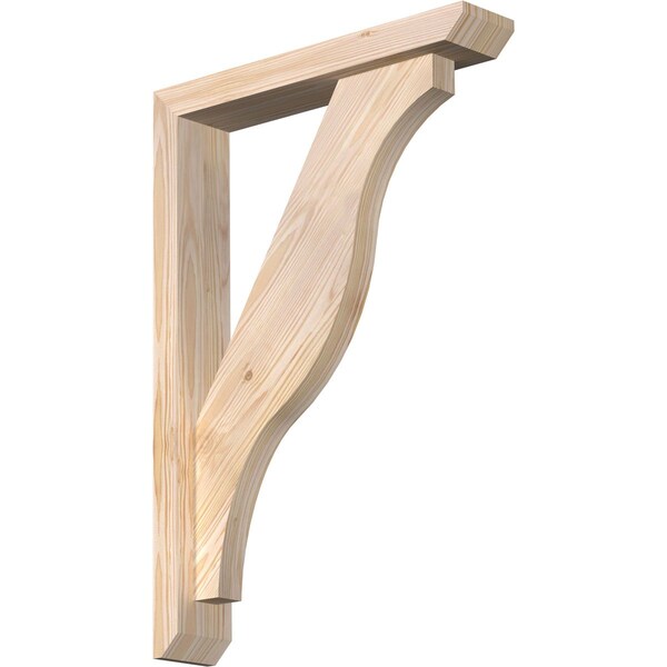 Ekena Millwork Funston Slat Smooth Bracket w/ Offset Brace, Douglas Fir, 3 1/2"W x 18"D x 26"H BKT0402X18X26FST06SDF - main